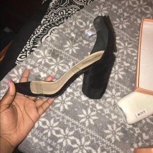 Clear strip fur heel